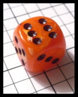 Dice : Dice - 6D Pipped - Orange Swirl with Black Pips Chessex Vortex - FA collection buy Dec 2010